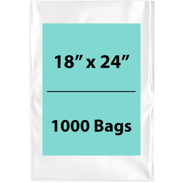 18X24 inches Clear Flat Poly Bags 1.5Mil Open Top (LDPE)